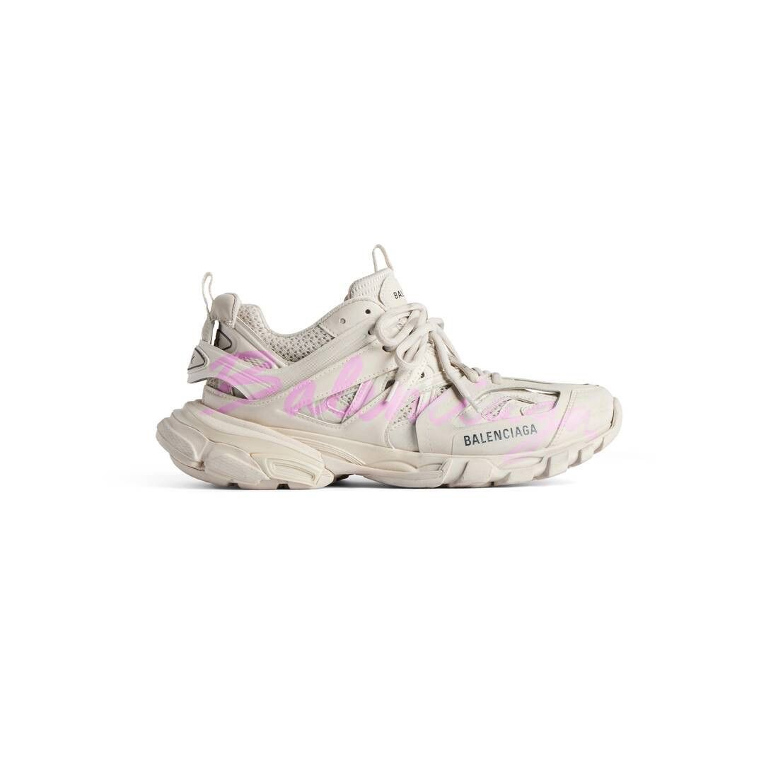 BALENCIAGA Track Signature $1225 Women's Beige/Pink Sneakers