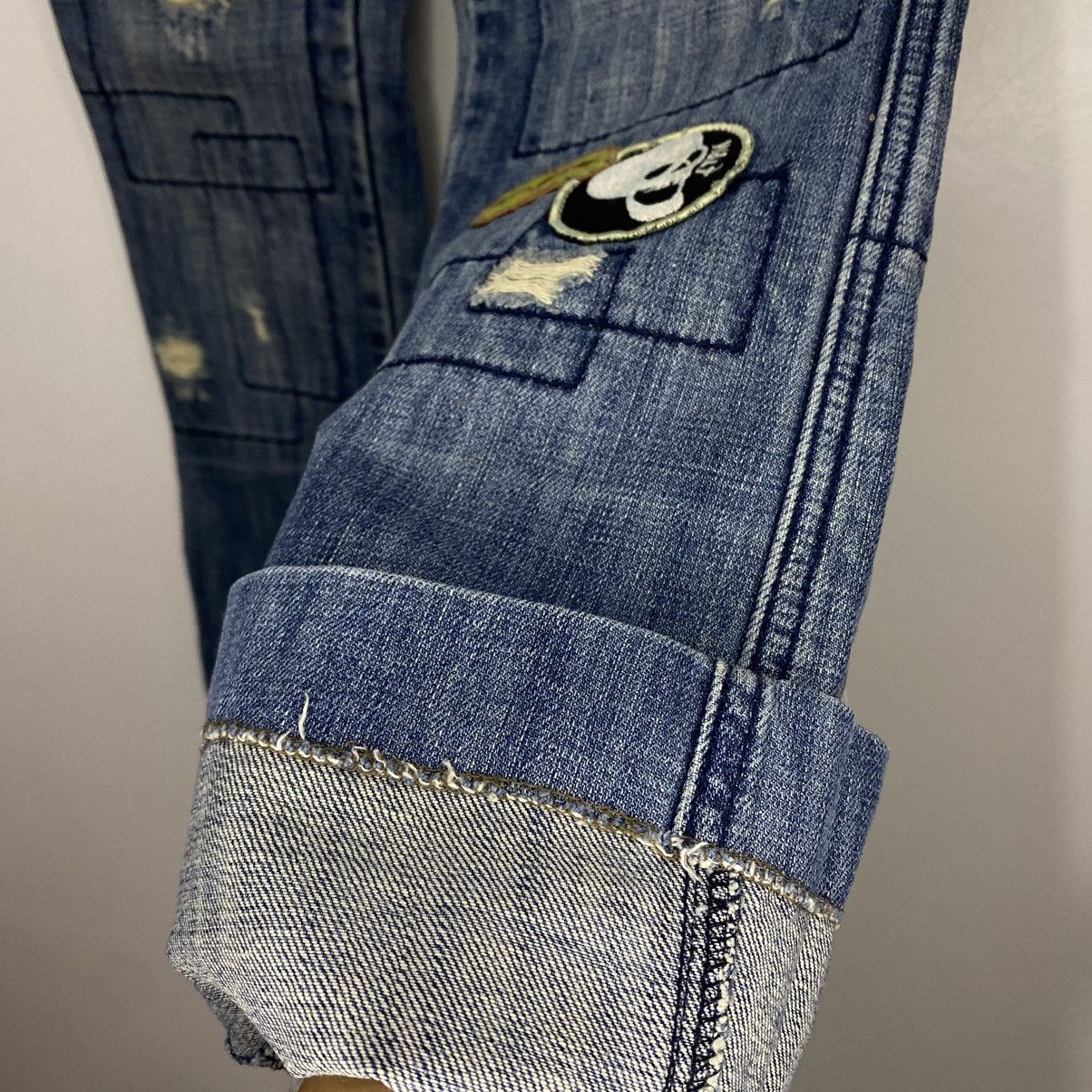 W&LT Walter Van Beirendonck Patchwork Flared Denim Jeans Size 26" / US 2 / IT 38 - 9 Thumbnail