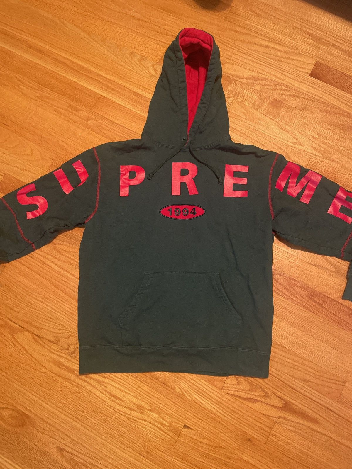 Red Supreme Spread Logo Hooded Sweatshirt Spread Logo Hooded 