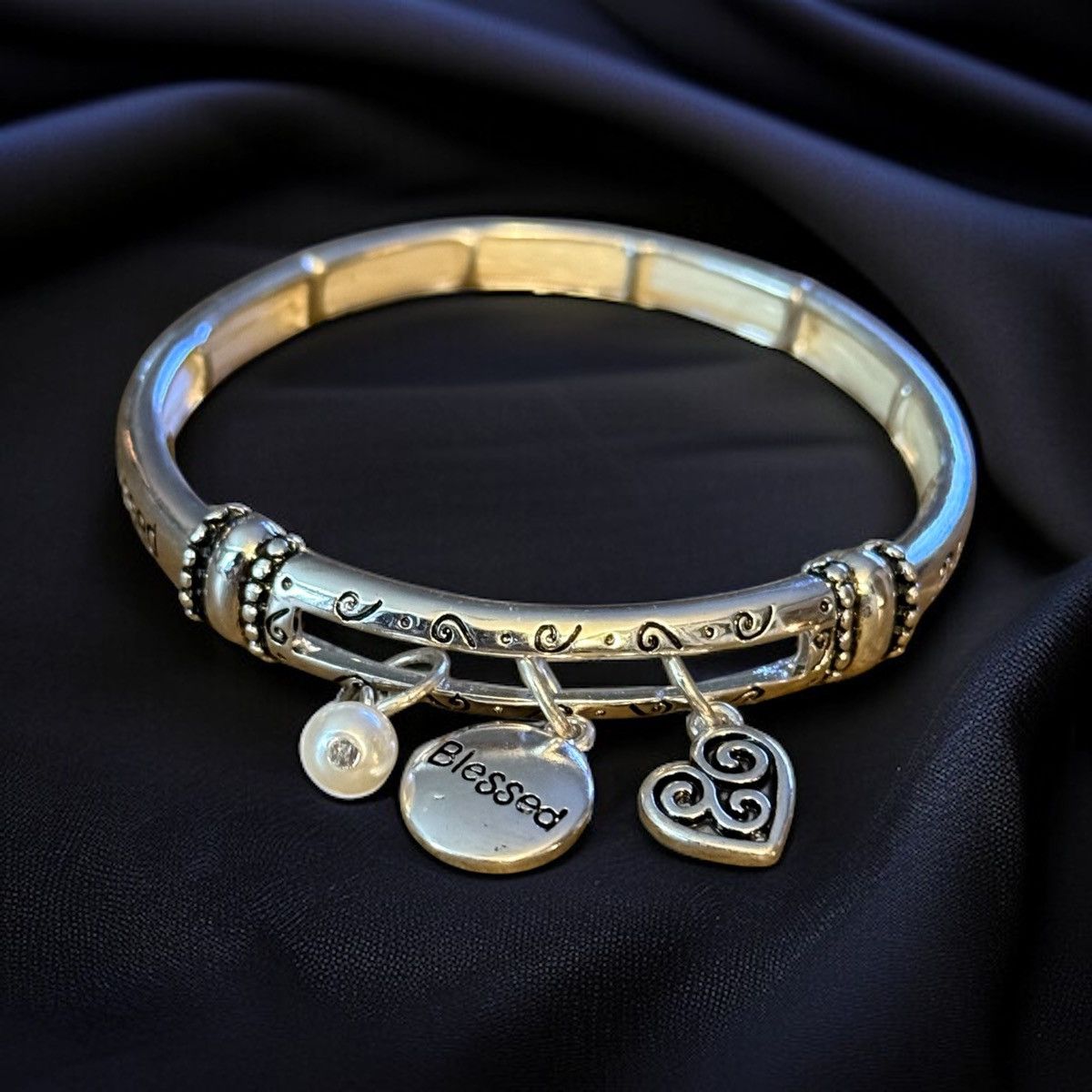 Other Silver tone Blessed stretch charm bracelet Size ONE SIZE - 1 Thumbnail