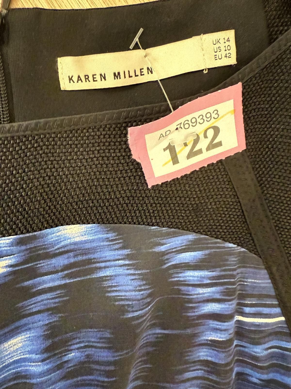Other Karen Millen Black and Blue Patterned Bodycon Dress UK 14 Size L / US 10 / IT 46 - 2 Thumbnail