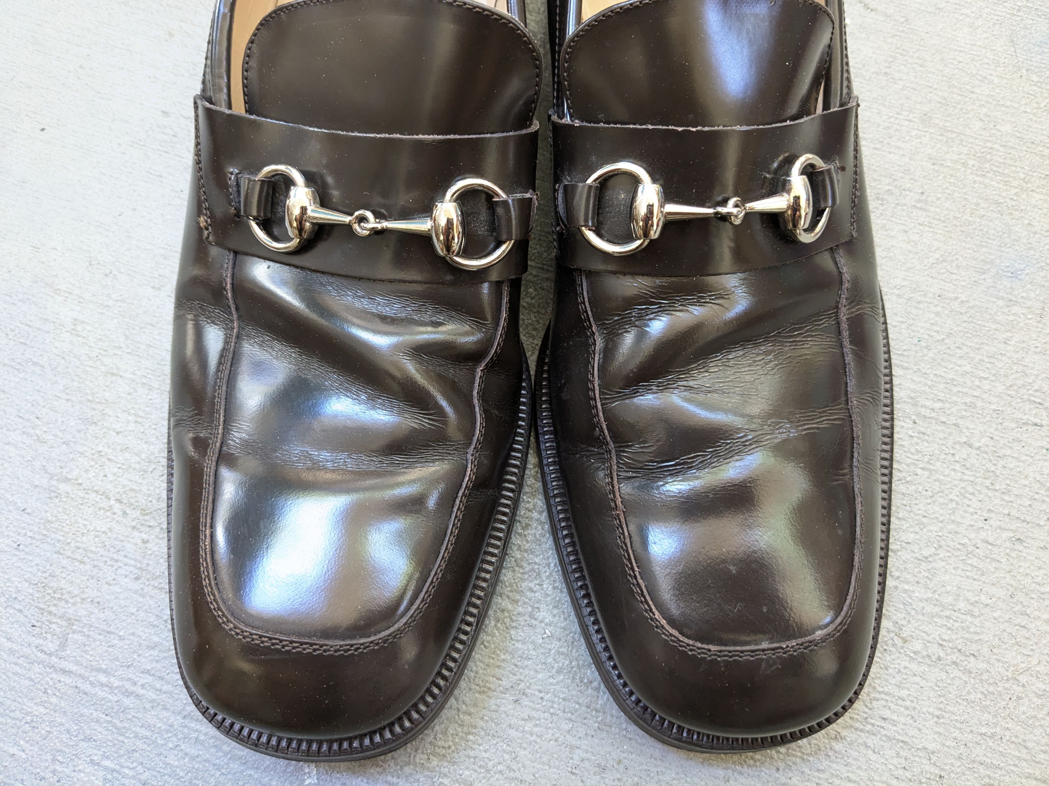 Gucci × Vintage Gucci Horsebit Loafers Brown 10 Slip Ons Snaffle Leather Size US 10 / EU 43 - 5 Thumbnail