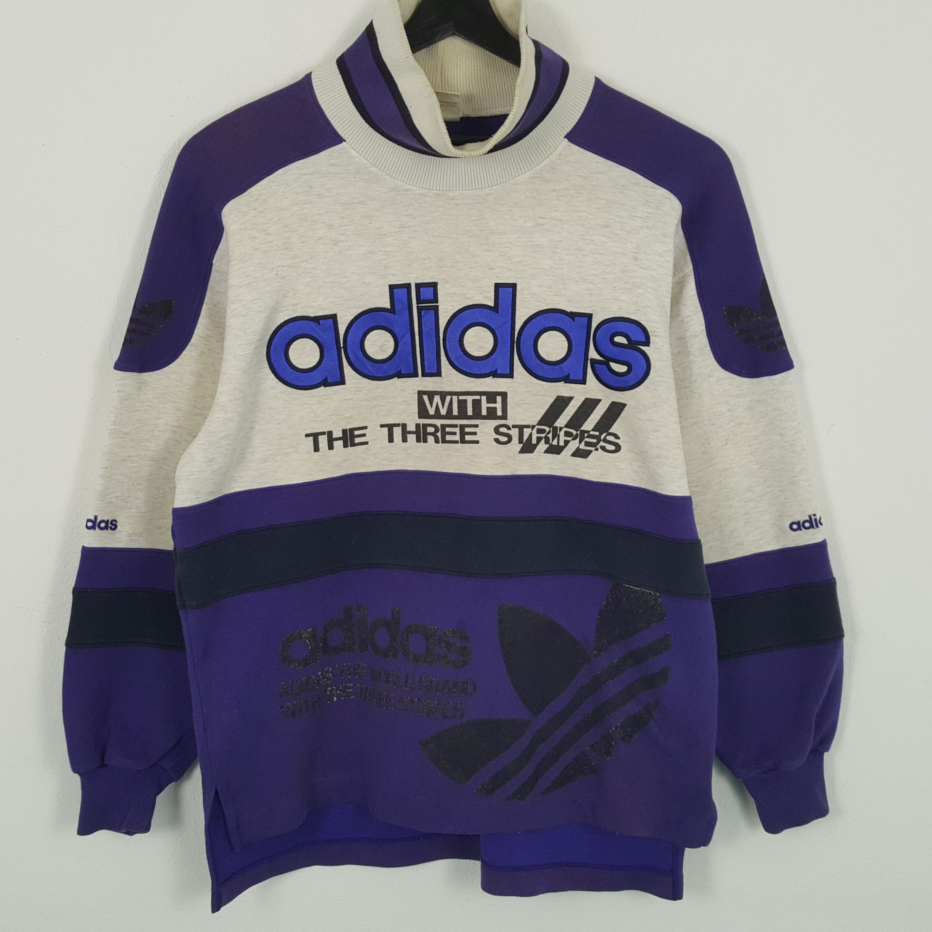 Adidas × Vintage ADIDAS Big Logo Spellout Design Fashion Style Sweatshirt Size US L / EU 52-54 / 3 - 1 Thumbnail