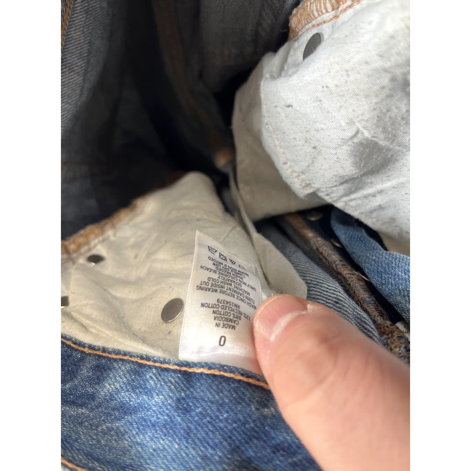 Vintage Womens Jeans Aero 90s Grunge Blue Denim High Rise Baggy Straight 5-Pocket Aéropostale Size 0 Size ONE SIZE - 6 Thumbnail