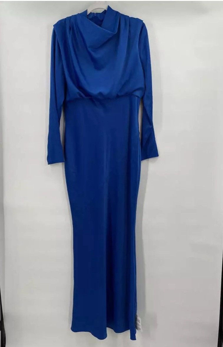 Asos ASOS High Neck Drape Cowl Neck Bishop Sleeve Maxi Sz12 Size XL / US 12-14 / IT 48-50 - 4 Thumbnail