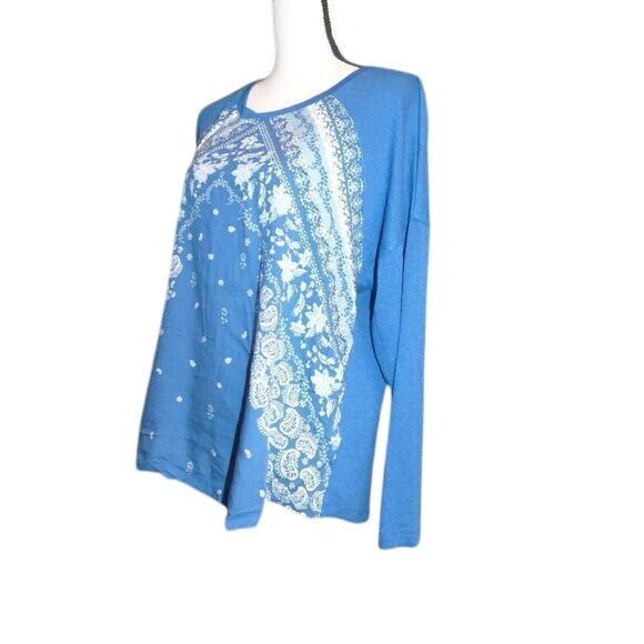 Other Style and Co Printed Front Mixed Media Too, Blue, XL Size XL / US 12-14 / IT 48-50 - 2 Thumbnail
