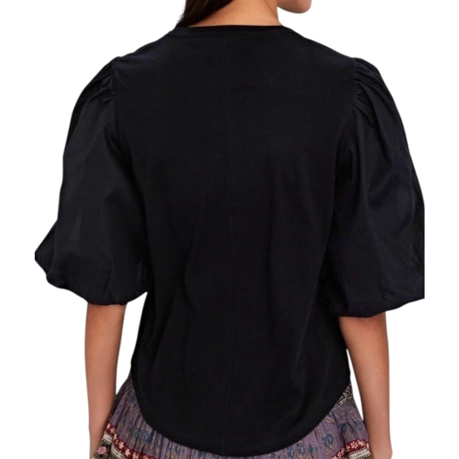 Veronica Beard VERONICA BEARD Blouse Shirt Puff Sleeve Top M Black Cotton EUC Size M / US 6-8 / IT 42-44 - 3 Thumbnail