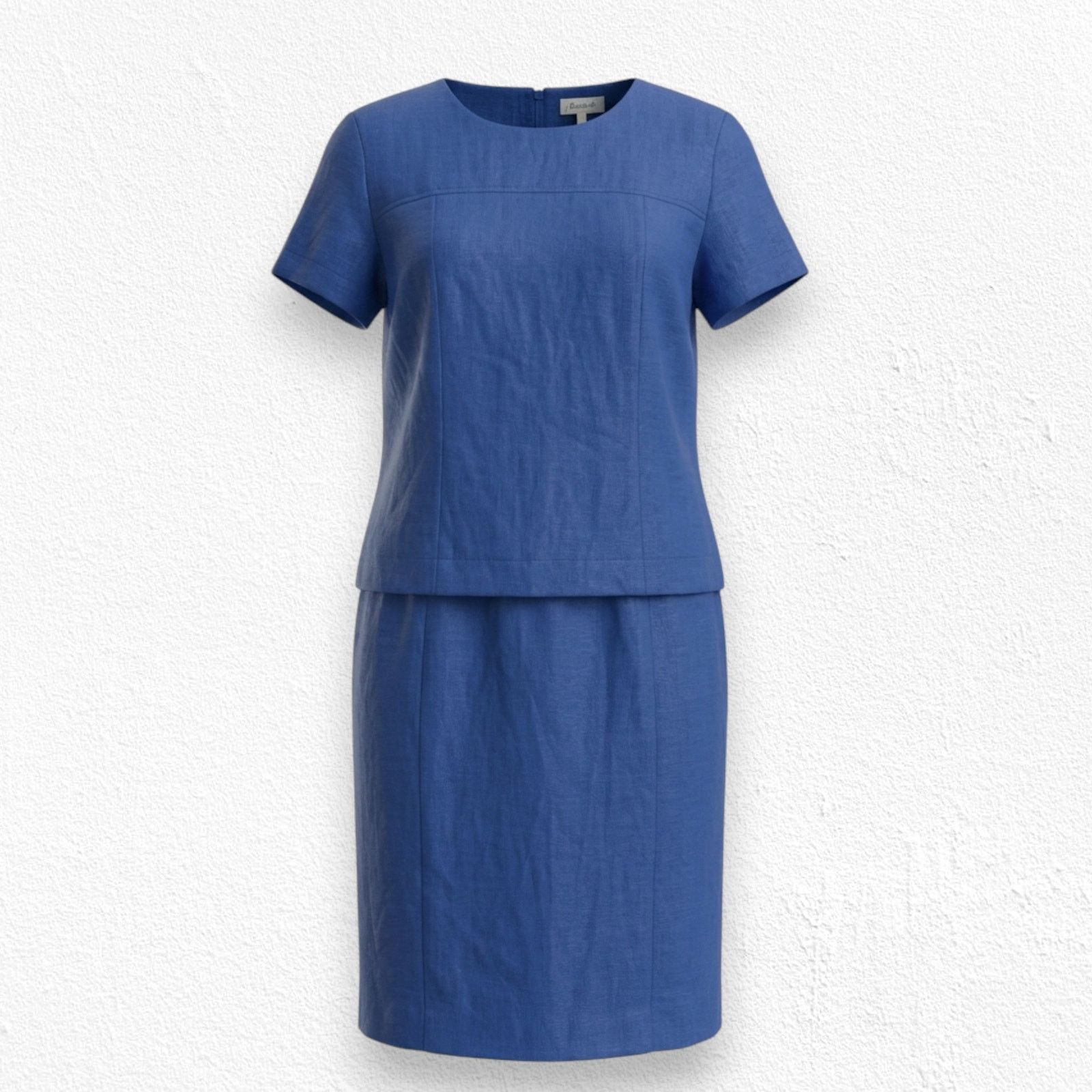 Other Vintage Blue Silk Linen Mini Dress Size 2P Size XS / US 0-2 / IT 36-38 - 1 Thumbnail