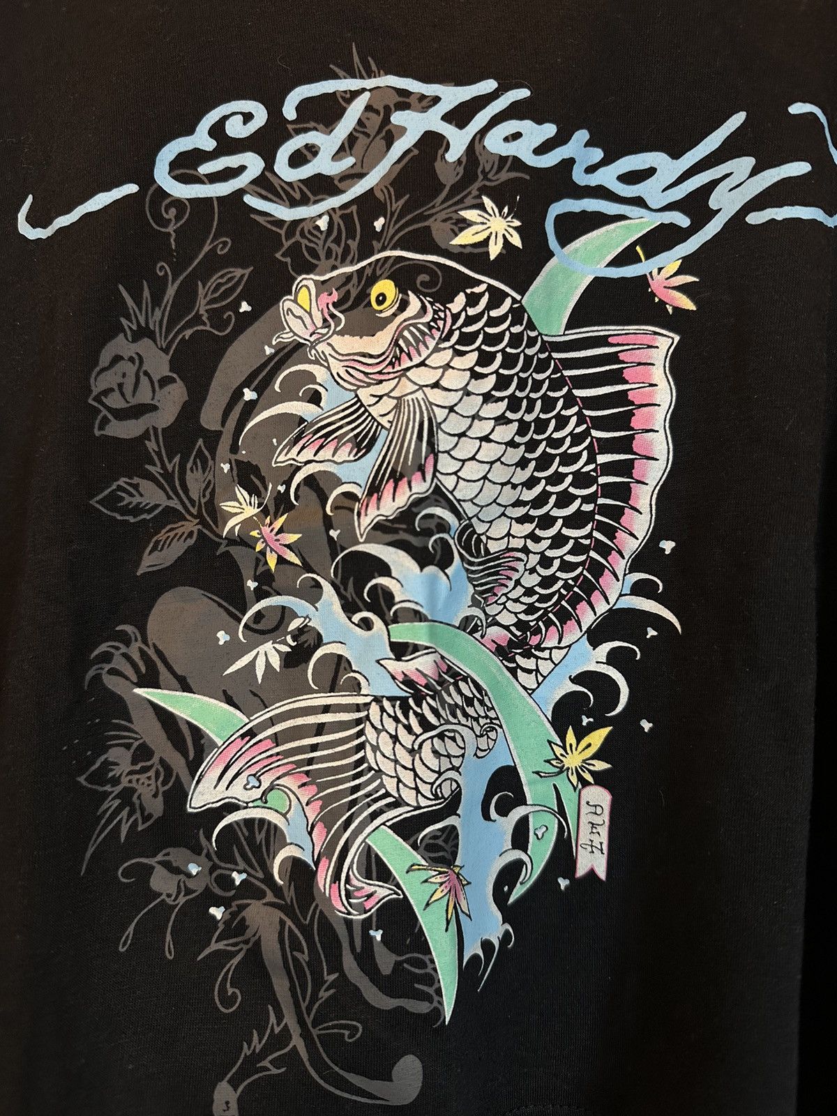 Ed Hardy *RARE* New Ed Hardy Layered Tattoo Sleeve Koi Fish Shirt Size L / US 10 / IT 46 - 5 Thumbnail