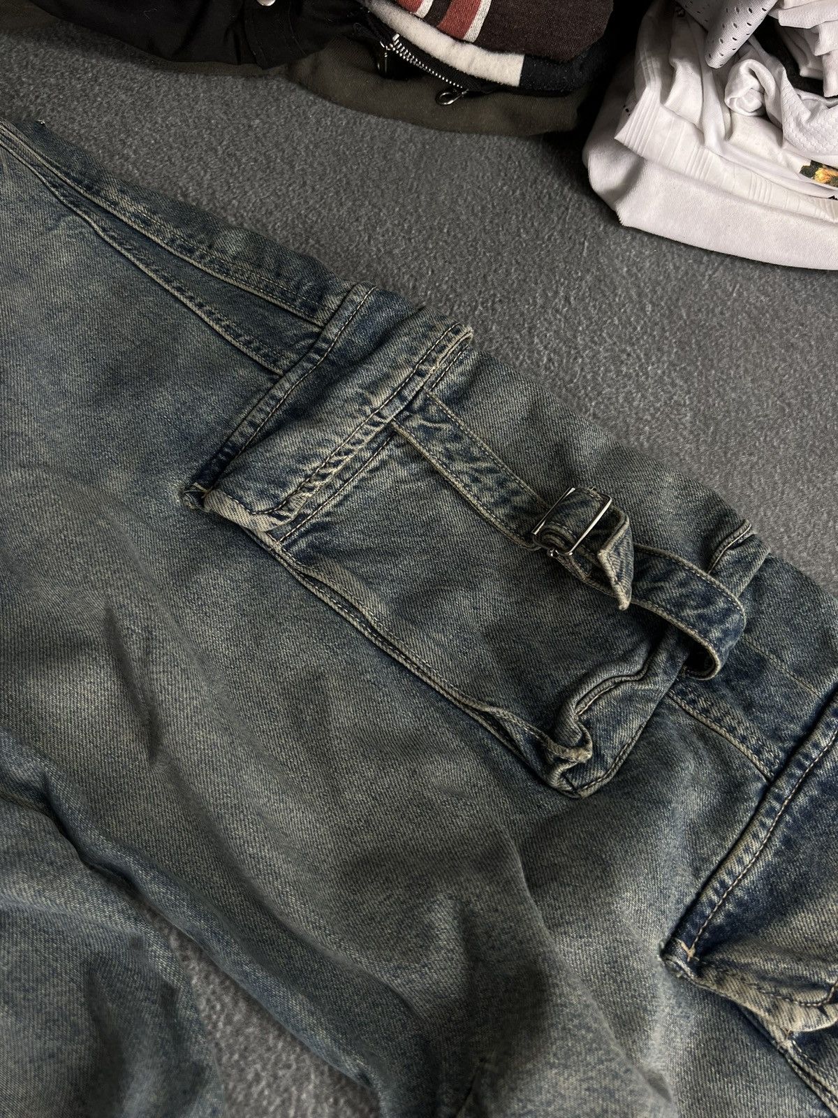Japanese Brand Vintage Y2K Baggy Light Wash Skater Cargo Denim Jeans! Size 30" / US 8 / IT 44 - 5 Thumbnail