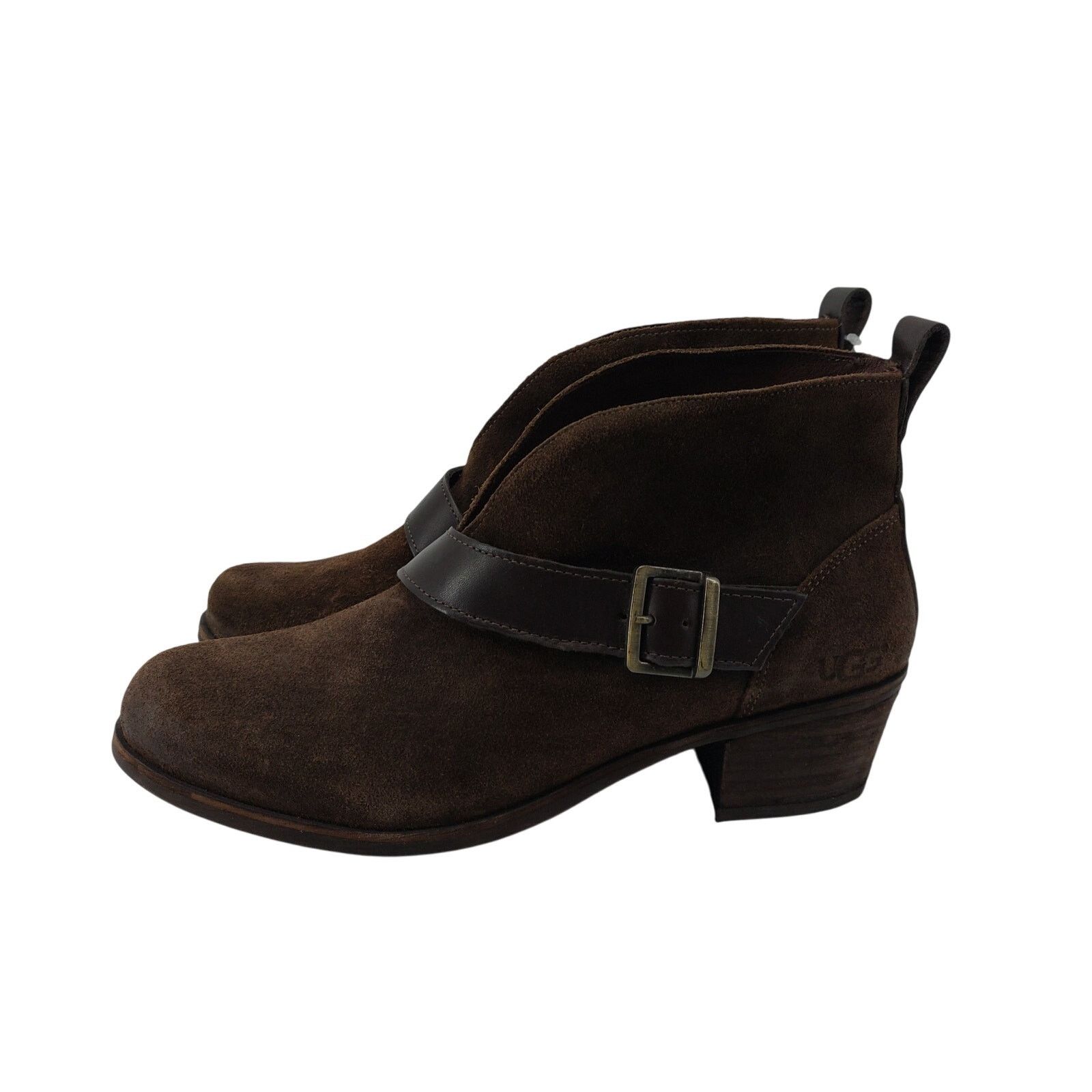 Ugg Ugg Wright Belted Brown Suede Leather Booties Womens Sz 8.5 Size US 8.5 / IT 38.5 - 1 Thumbnail