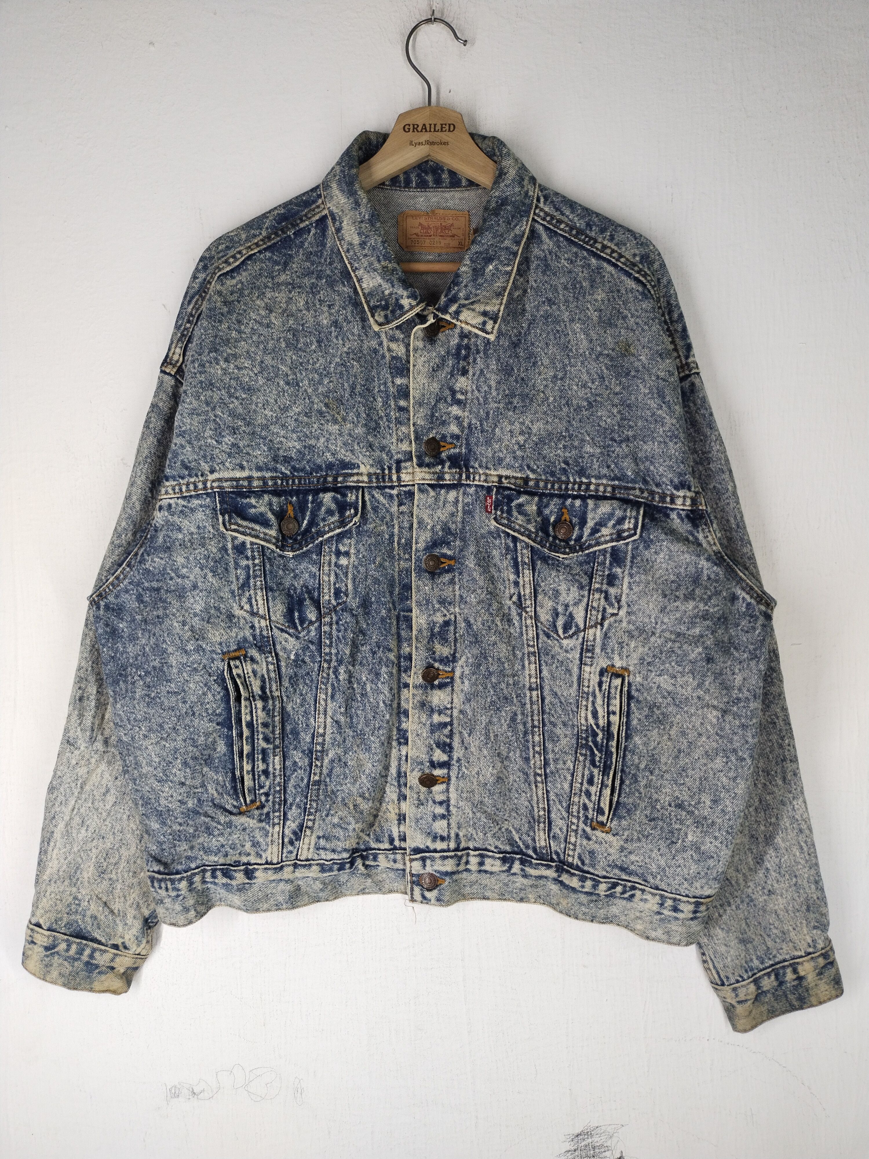 Levi's Vintage Levi's Acid Washed Made in USA Denim Jacket Size US L / EU 52-54 / 3 - 2 Thumbnail
