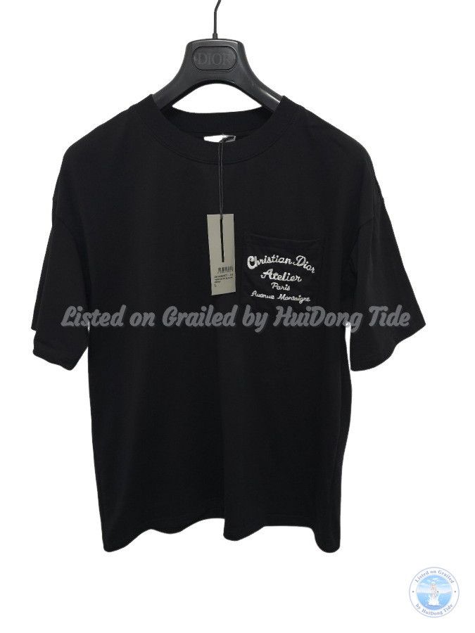 Dior 2018 Dior Homme Atelier Men's Logo-printed Black T-shirt