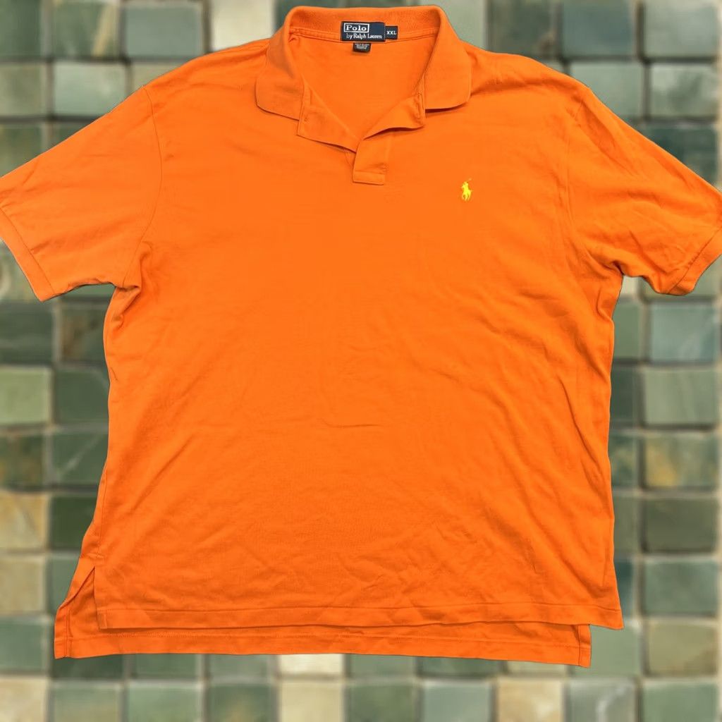 Polo Ralph Lauren Polo Ralph Lauren Polo Shirt Short Sleeve Button Solid Orange XXL Men’s Reg Size US XXL / EU 58 / 5 - 1 Thumbnail