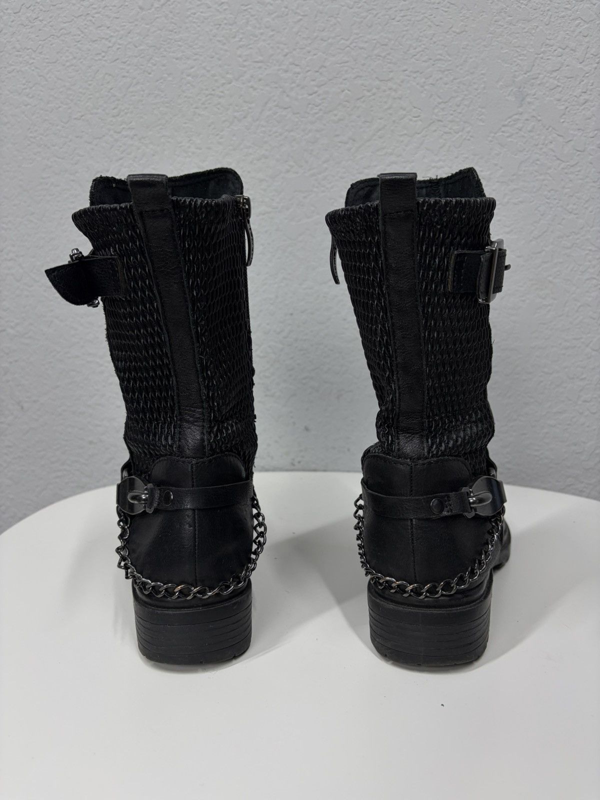 If Six Was Nine AS 98 Vibe Artisan Black Leather Side Zip Ankle Biker Boots Size US 7 / EU 40 - 7 Thumbnail