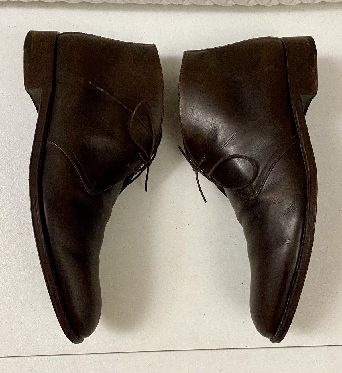 Ermenegildo Zegna Ermenegildo Zegna 🇮🇹 Dk Brown Calfskin Chukka Boots 8.5 D VGC Size US 8.5 / EU 41-42 - 4 Thumbnail