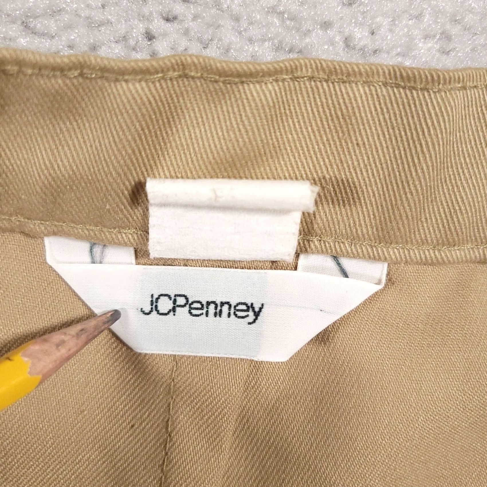 JCPenney JCPenney Pants Mens 34x29 Khaki Flat Front Classic Fit Chino Cotton Casual Size US 31 - 4 Thumbnail