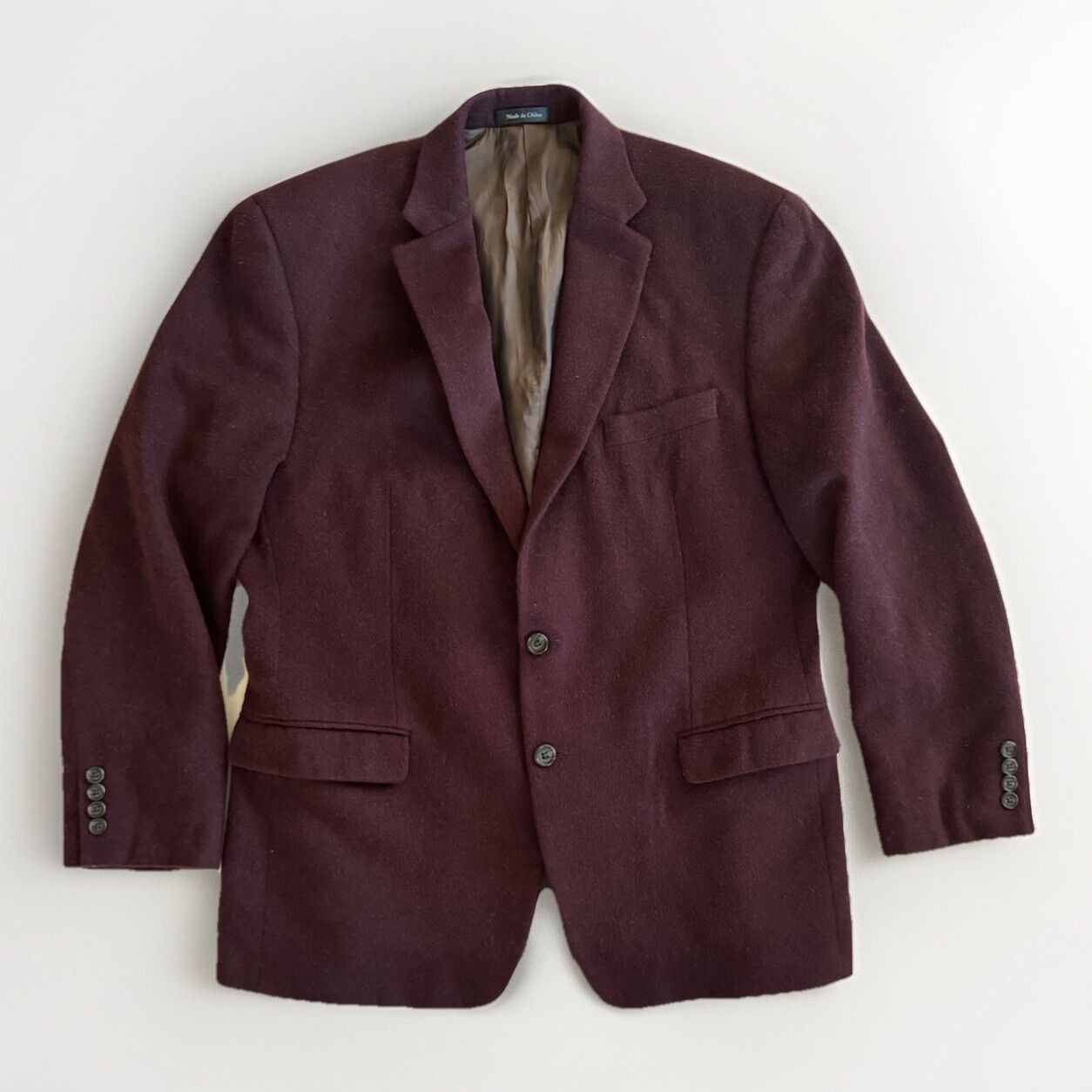 Other Burgundy Camel Hair Men’s Sports Coat 43R Blazer Jacket Size 44R - 1 Thumbnail