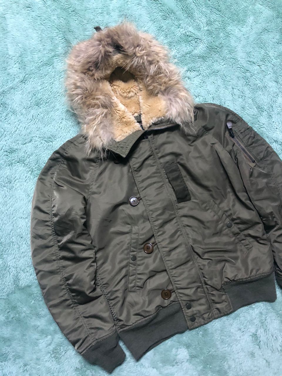If Six Was Nine AMERICAN RAG CIE BOMBER JACKET FUR HOODED MILITARY JACKET Size US M / EU 48-50 / 2 - 7 Thumbnail