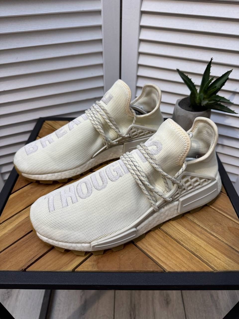 Adidas × Pharrell ADIDAS x PHARRELL NMD Hu HUMAN RACE TRIPLE Size US 10.5 / EU 43-44 - 1 Thumbnail