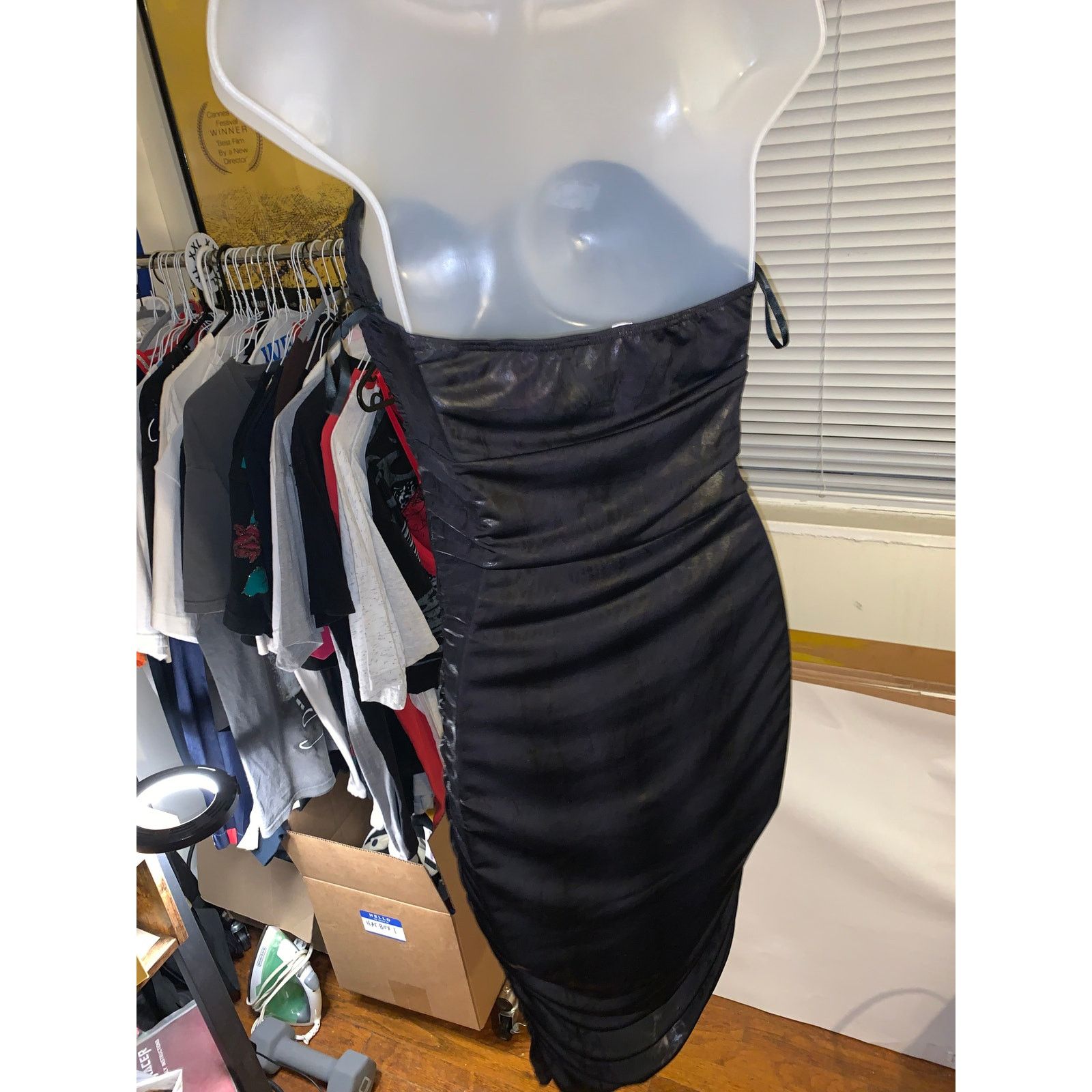 Other × Vintage Y2K Sisly Black Ruched Strapless Bodycon Dress Womens Medium Size M / US 6-8 / IT 42-44 - 5 Thumbnail