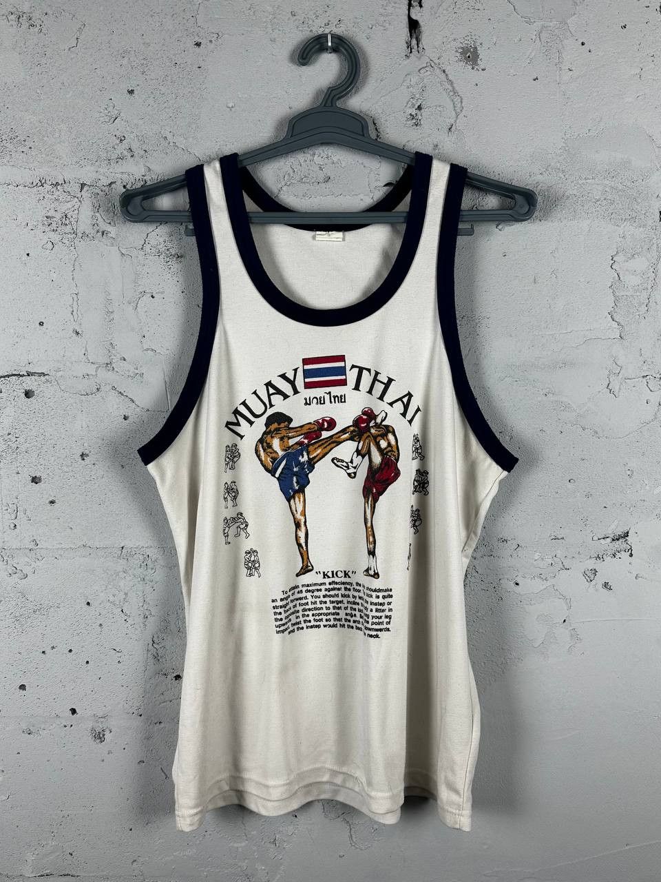 Vintage Vintage 90s Muat Thai White Tank Top Size US L / EU 52-54 / 3 - 1 Thumbnail