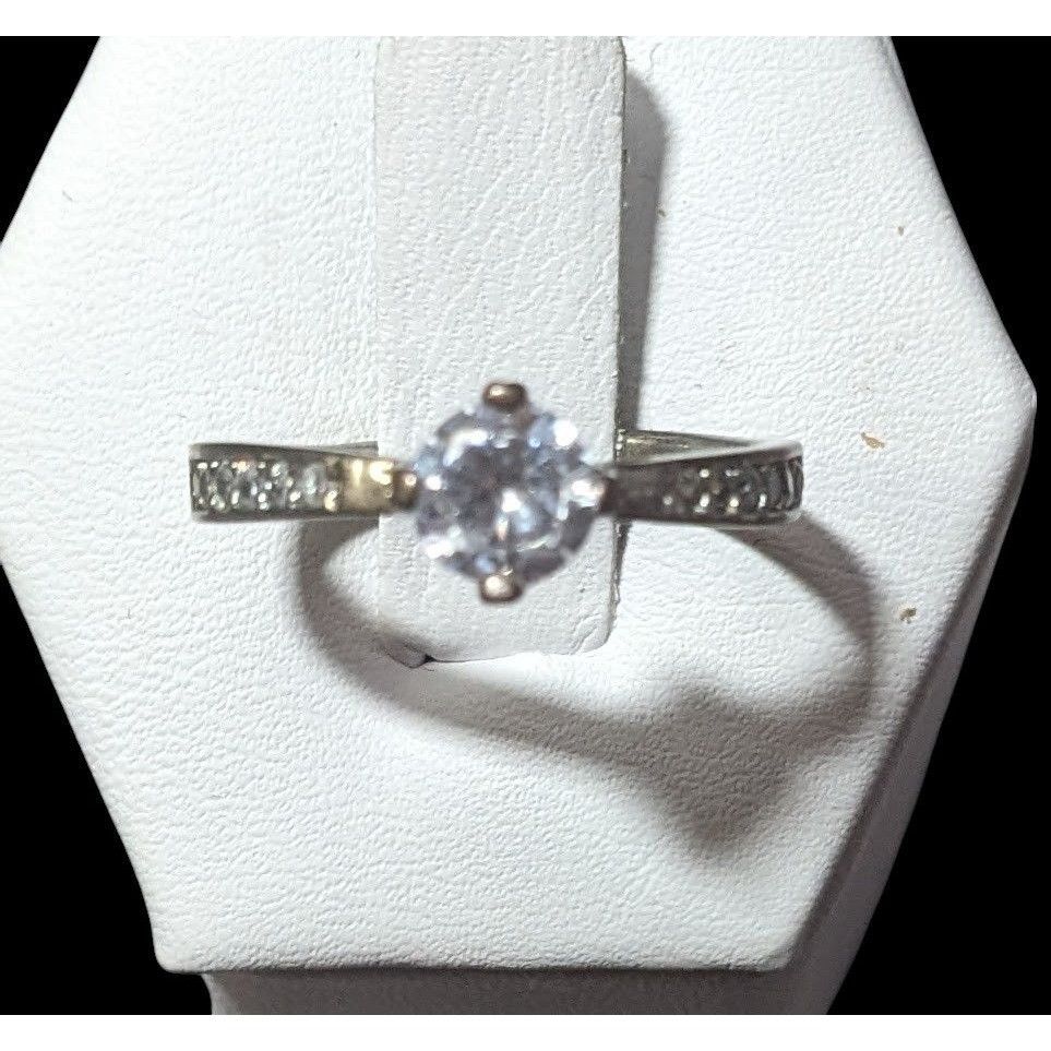 Other Classic Sterling Silver Gemmed Engagement Ring Size 7 1/2 Size ONE SIZE - 9 Thumbnail