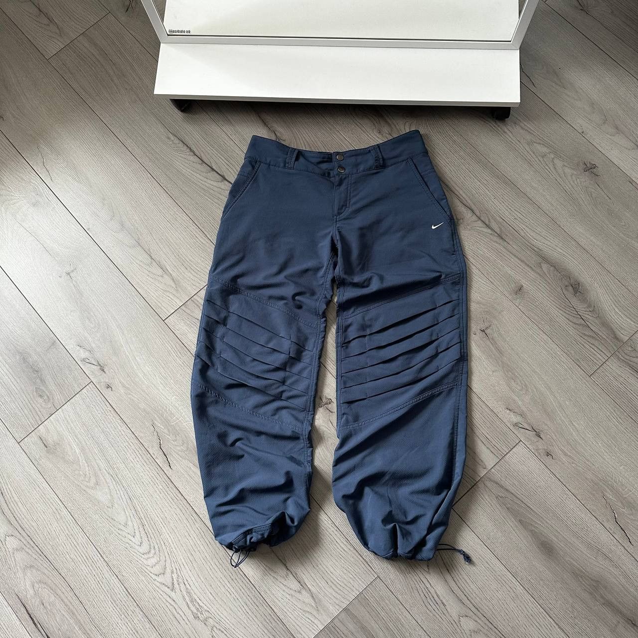 Nike × Vintage Nike y2k Vintage Drill Track Pants Baggy Boxy Swoosh Logo Size US 30 / EU 46 - 1 Thumbnail