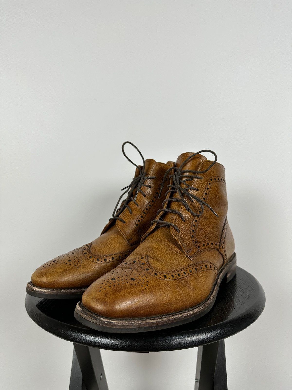 Loake Loake George Brown Leather Derby Brogue Boots Shoes Size US 10 / EU 43 - 5 Thumbnail