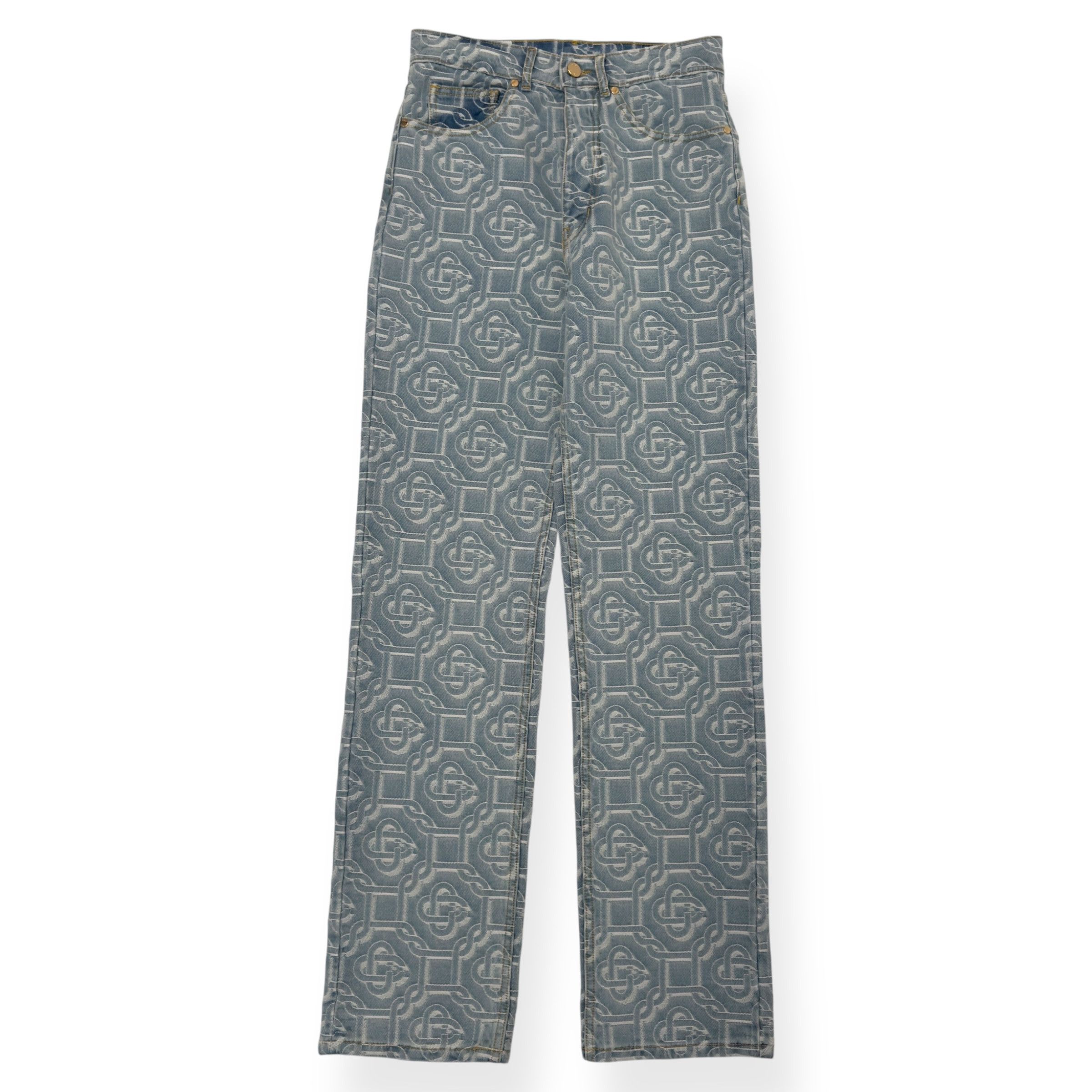 Casablanca CASABLANCA MONOGRAM STRAIGHT-LEG DENIM JEANS BLUE W26” Size 26" / US 2 / IT 38 - 1 Thumbnail
