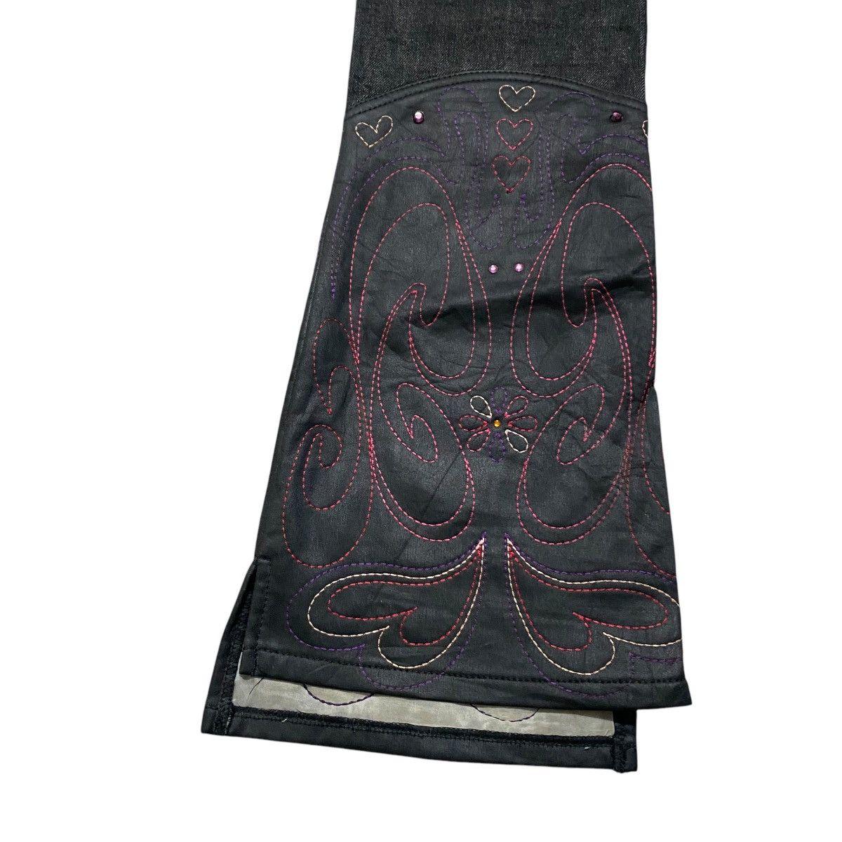 Japanese Brand EXCLUSIVE CLUTCH Lace up Denim Flare Jeans Size 28" / US 6 / IT 42 - 14 Thumbnail