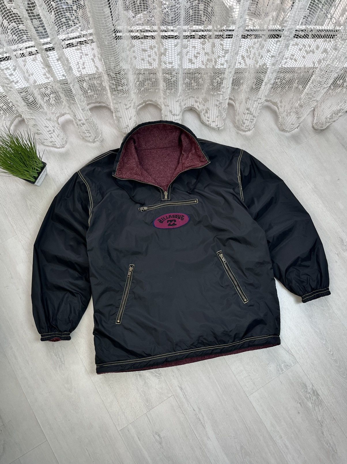 Billabong × Vintage Billabong Reversible Nylon Anorak Jacket Center Logo Vintage Size US L / EU 52-54 / 3 - 5 Thumbnail