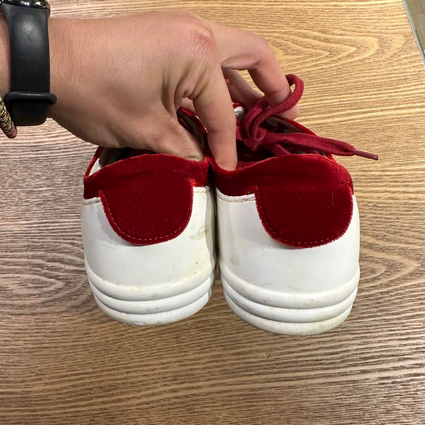 Chanel Chanel feb156 velvet red-white logo sneakers women's Size US 4 / IT 34 - 5 Thumbnail
