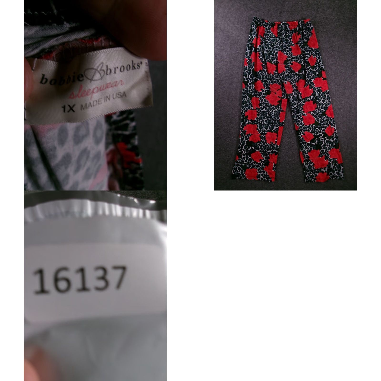 Vintage Bobbie Brooks Sleep Pants Womens 2XL Red Rose Leopard Print Elastic Waist Lounge Pajama Pants Lounge Womens 2XL Red Rose Leopard Print Elastic Waist Size 40" / US 18 - 8 Thumbnail