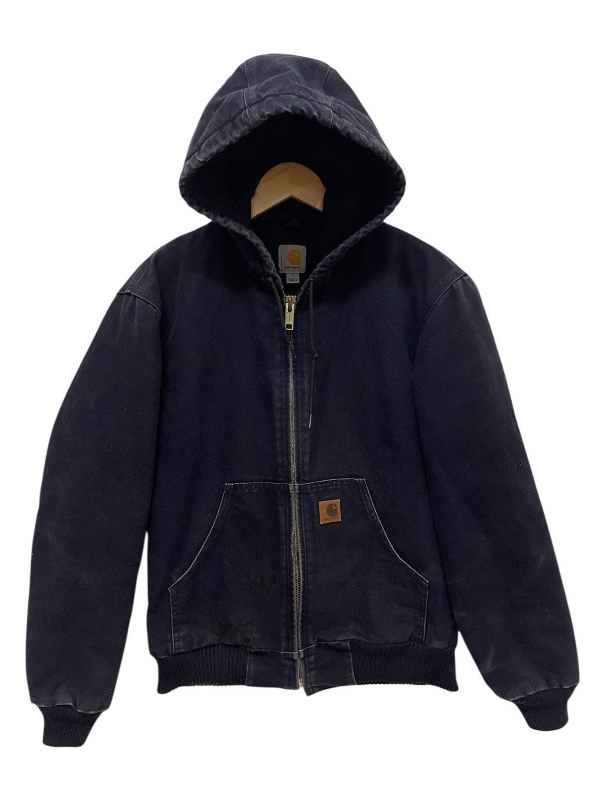 Carhartt Vintage DETROIT CARHARTT NAVY DUCK CANVAS HOODIES Size US S / EU 44-46 / 1 - 1 Thumbnail