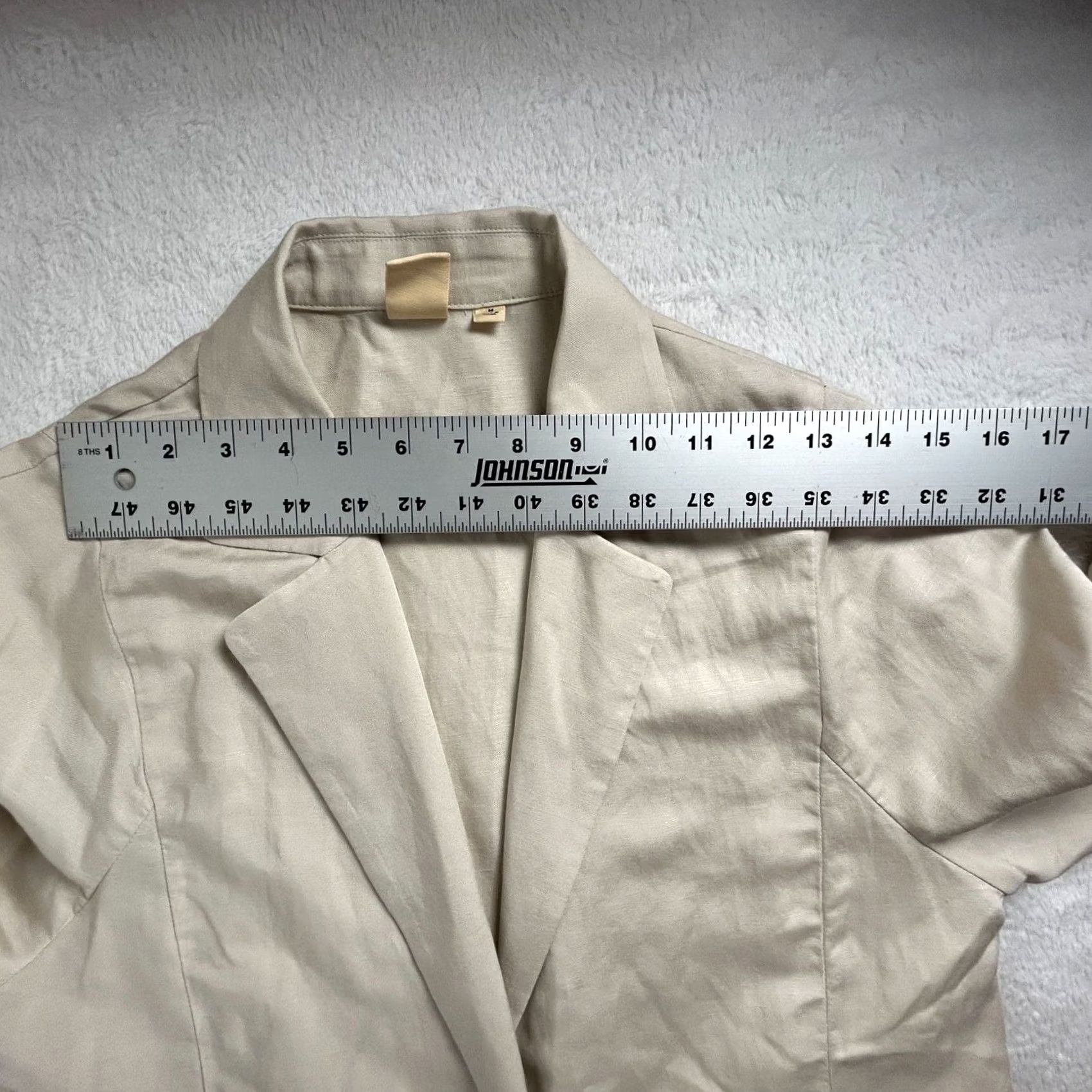 Uniqlo Uniqlo Beige Linen Blend Blazer Jacket Medium Single-Button Womens Regular Lightweight (L 18) Size M / US 6-8 / IT 42-44 - 7 Thumbnail