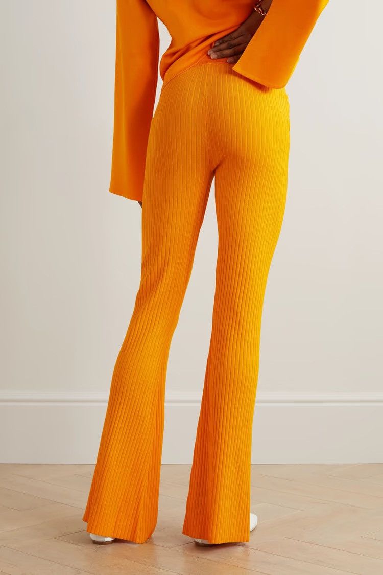 Nanushka NANUSHKA Lette ribbed-knit flared pants size XS MSRP $495 Size 24" / US 00 / IT 34 - 2 Thumbnail