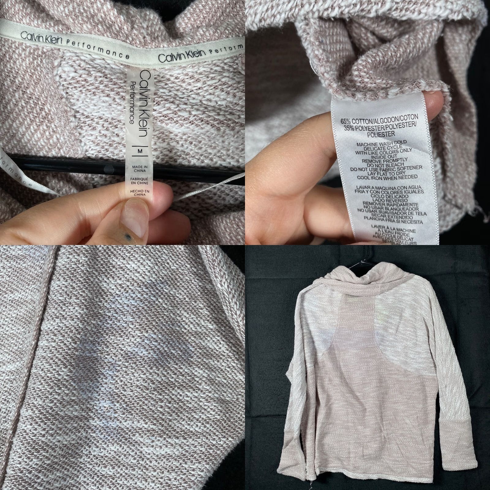 Calvin Klein Calvin Klein Womens Sweatshirt Tan Blush Long Sleeve Wrapped Cowl Neck Stretch M Size M / US 6-8 / IT 42-44 - 8 Thumbnail