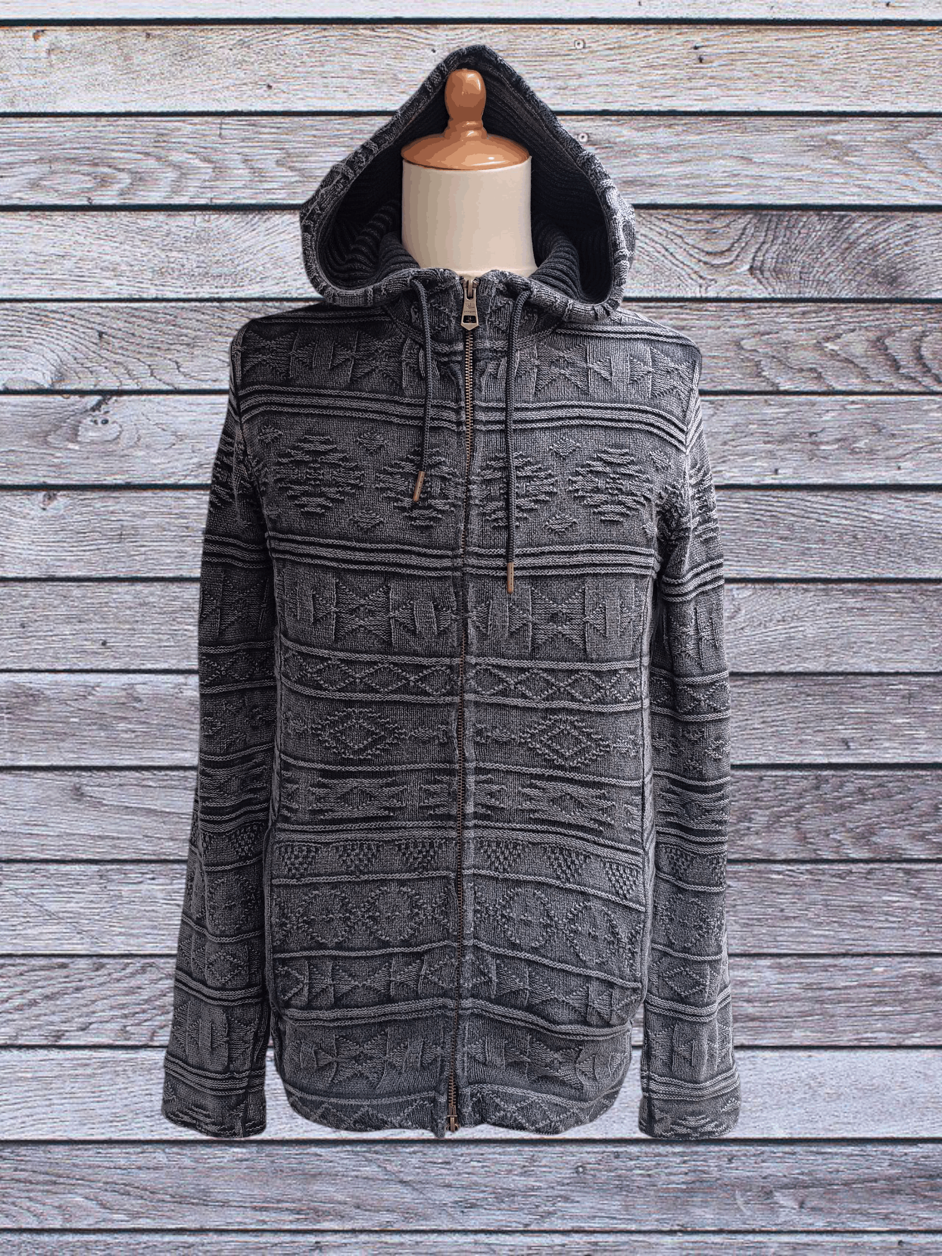 Japanese Brand 1PIU1UGUALE3 Relax Black Wash Ortega Pattern Chiffon Hoodie Size US M / EU 48-50 / 2 - 1 Thumbnail