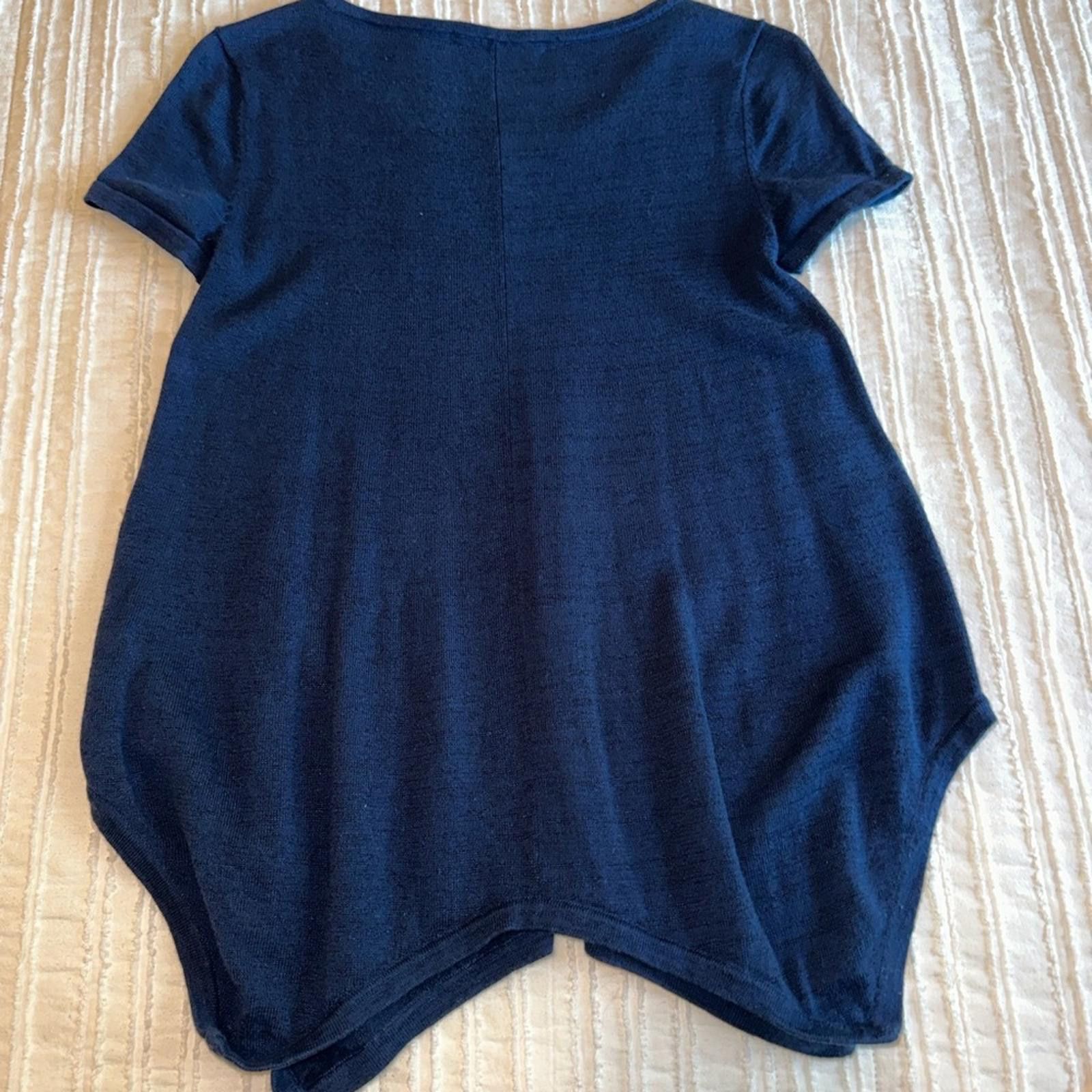 Lauren Ralph Lauren Lauren Ralph Lauren Small Linen Cotton Blue Top Knit Size S / US 4 / IT 40 - 6 Thumbnail