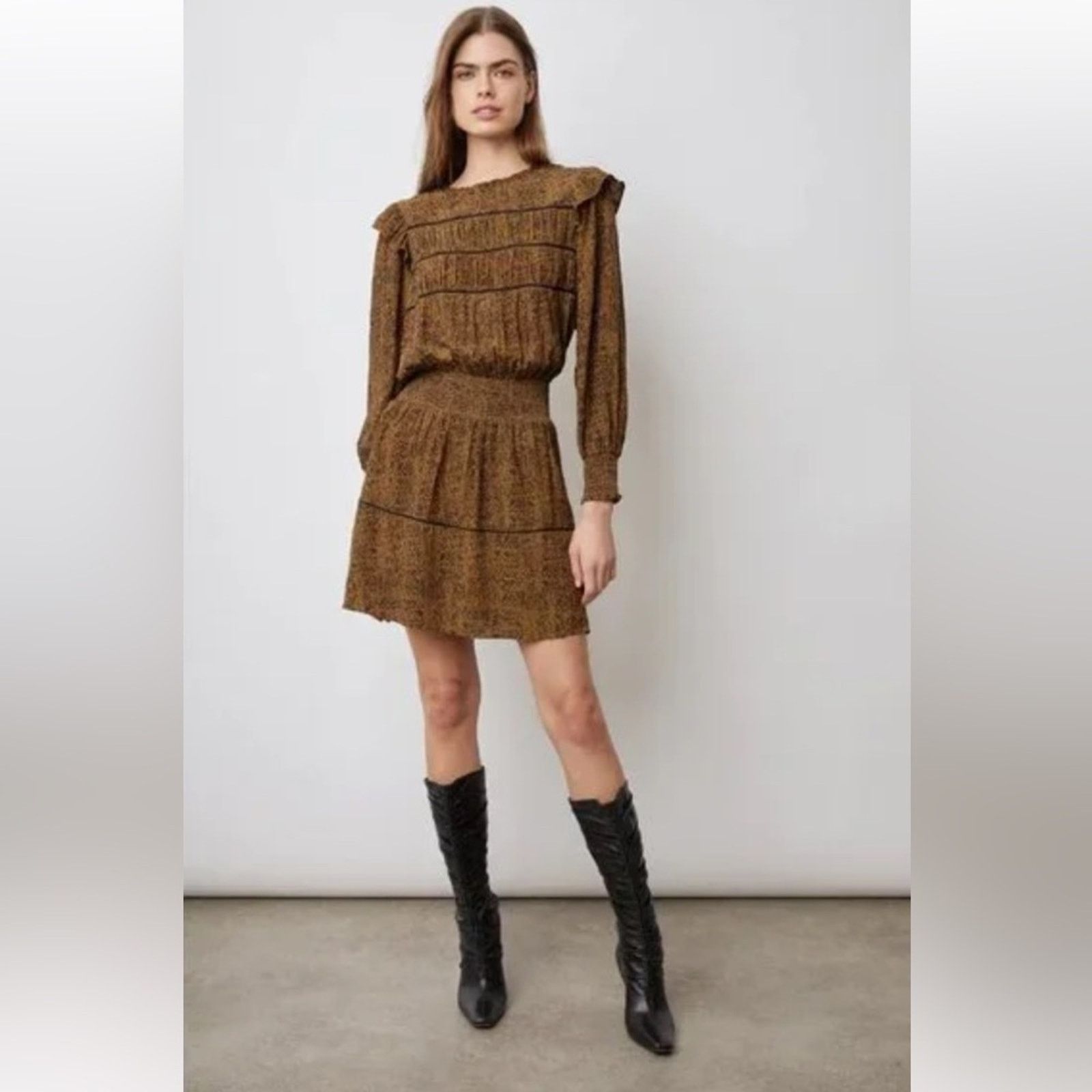Rails Rails $228 Faren Sepia Python Mini Dress Size Medium EUC Size M / US 6-8 / IT 42-44 - 3 Thumbnail