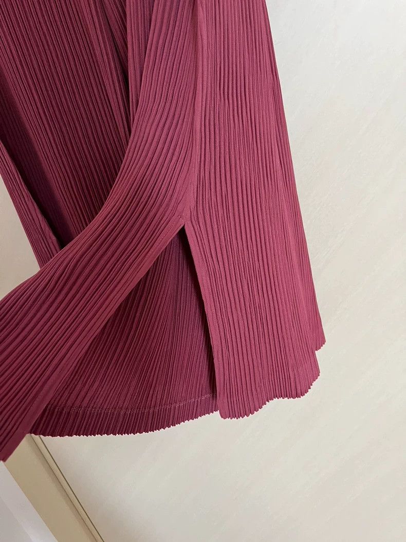 Issey Miyake Issey Miyake size:2 Red mainline toothpick wide-leg pants Size 31" - 2 Thumbnail