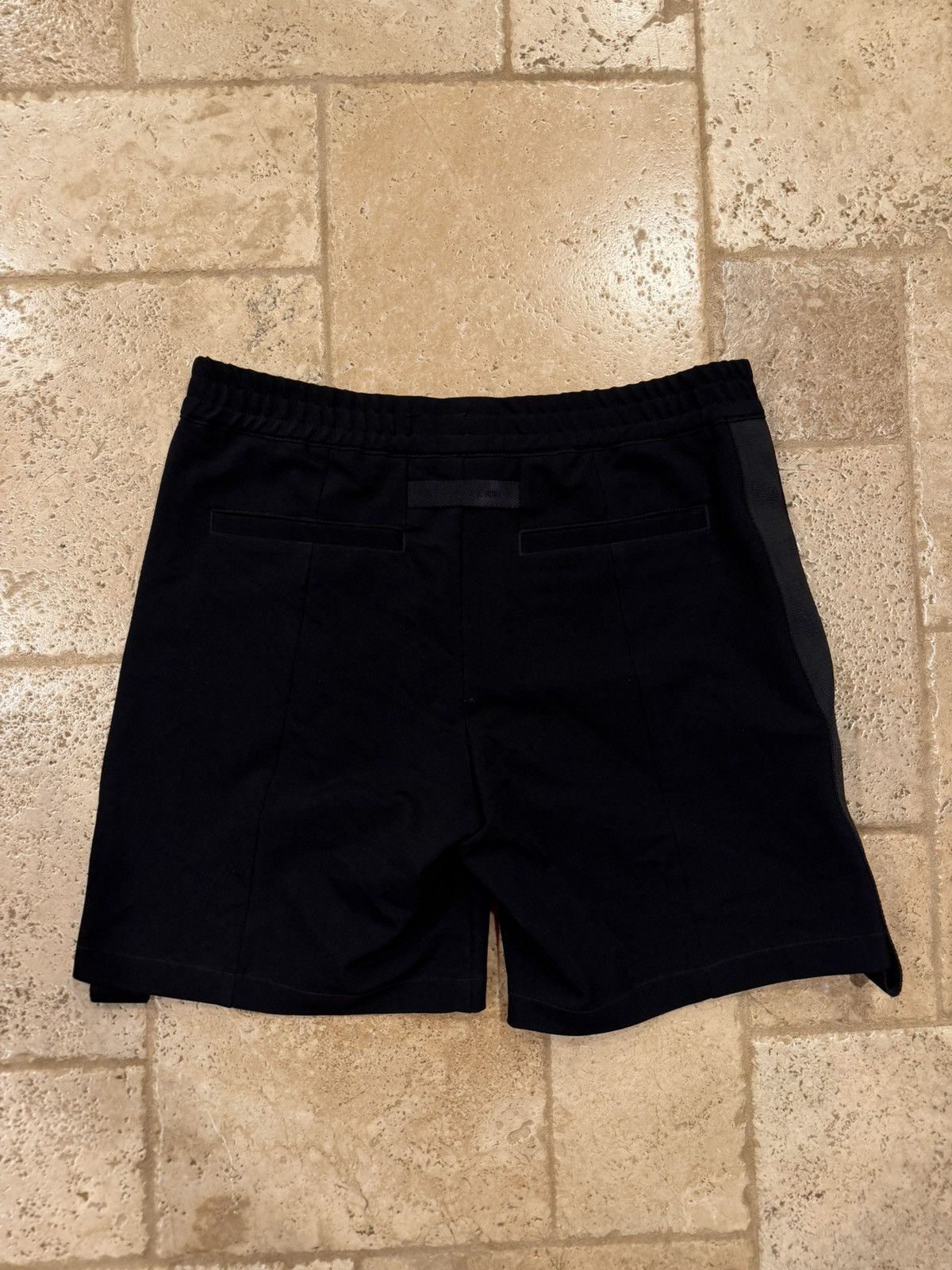 1017 ALYX 9SM 1017 Alyx 9SM Black Tuxedo Stripe Silver Logo Shorts Size US 34 / EU 50 - 14 Thumbnail