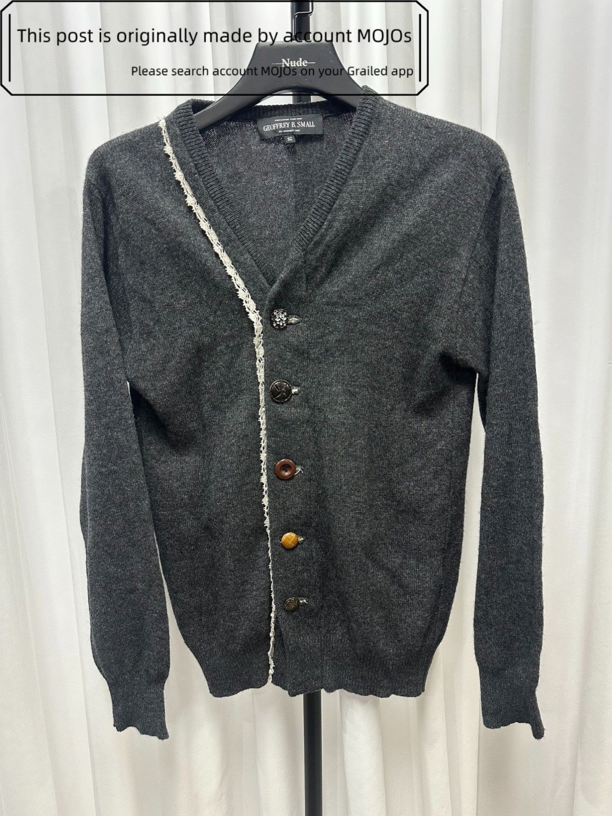 Geoffrey B. Small Sz S Geoffrey B Small Lace Edge Button Up Cardigan mojos2041 Size US S / EU 44-46 / 1 - 1 Thumbnail