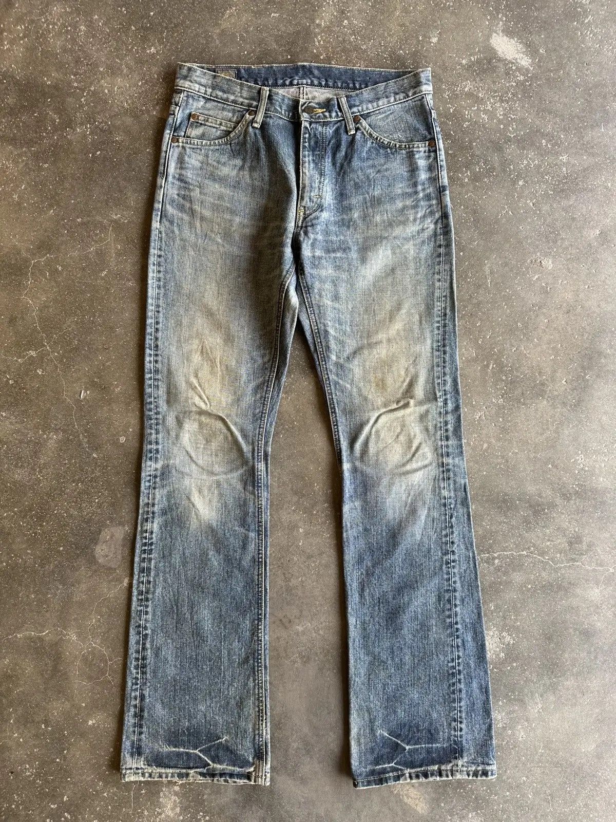 Lee W32 L33 FLARE/BOOTCUT VTG LEE JEANS RARE PATINA DENIM PANTS Size US 32 / EU 48 - 1 Thumbnail