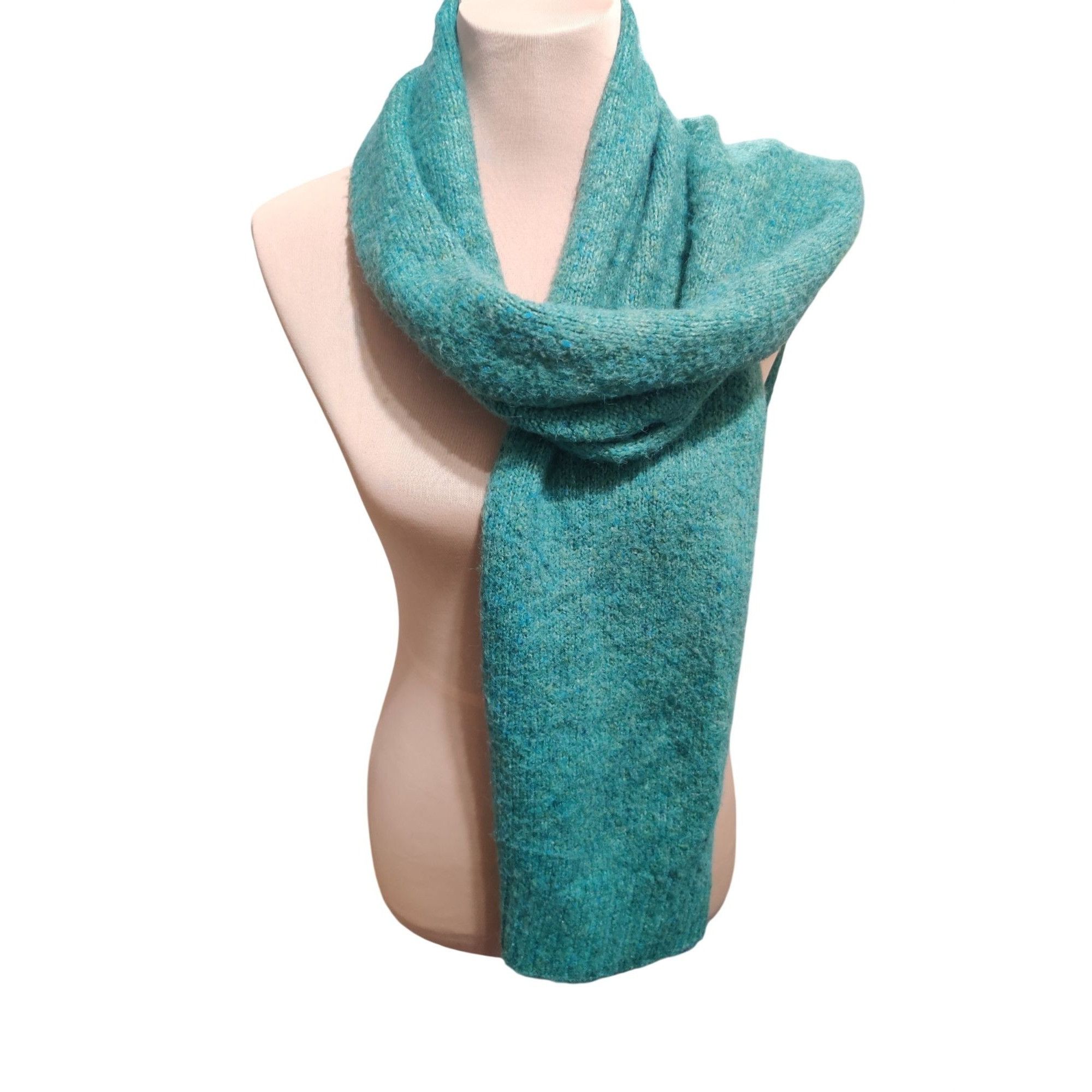 Other Green Wool Blend Speckled Knit Scarf Cozy Soft Winter Chic W Size ONE SIZE - 9 Thumbnail