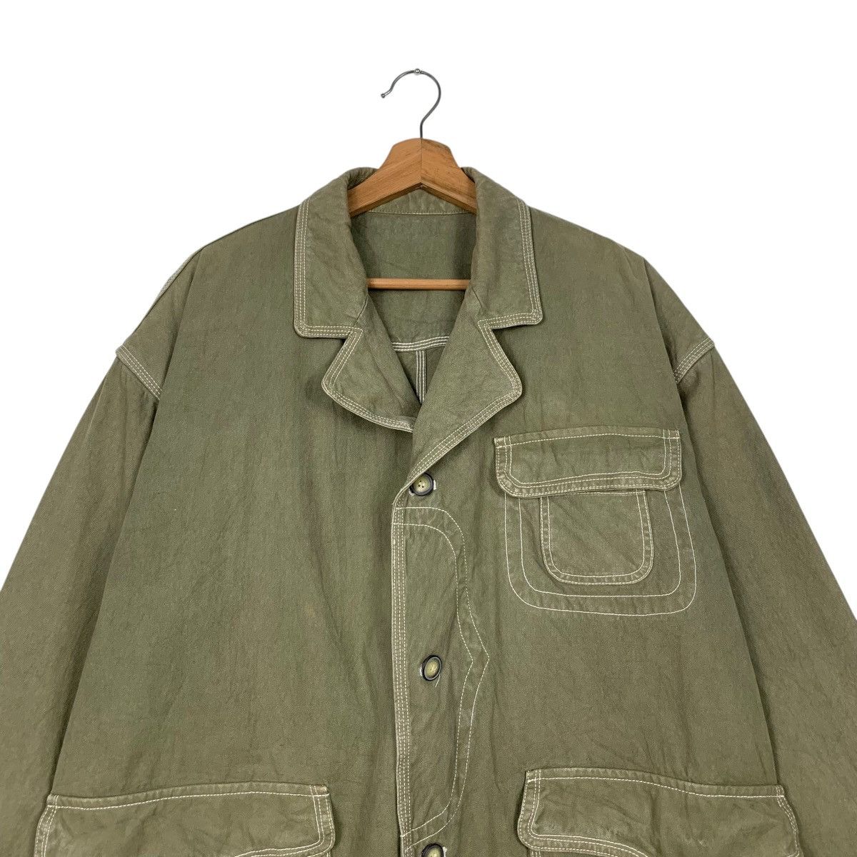 Japanese Brand COUNTYNAP Three Pocket Worker Green Chore Jacket #2372-C106 Size US M / EU 48-50 / 2 - 2 Thumbnail