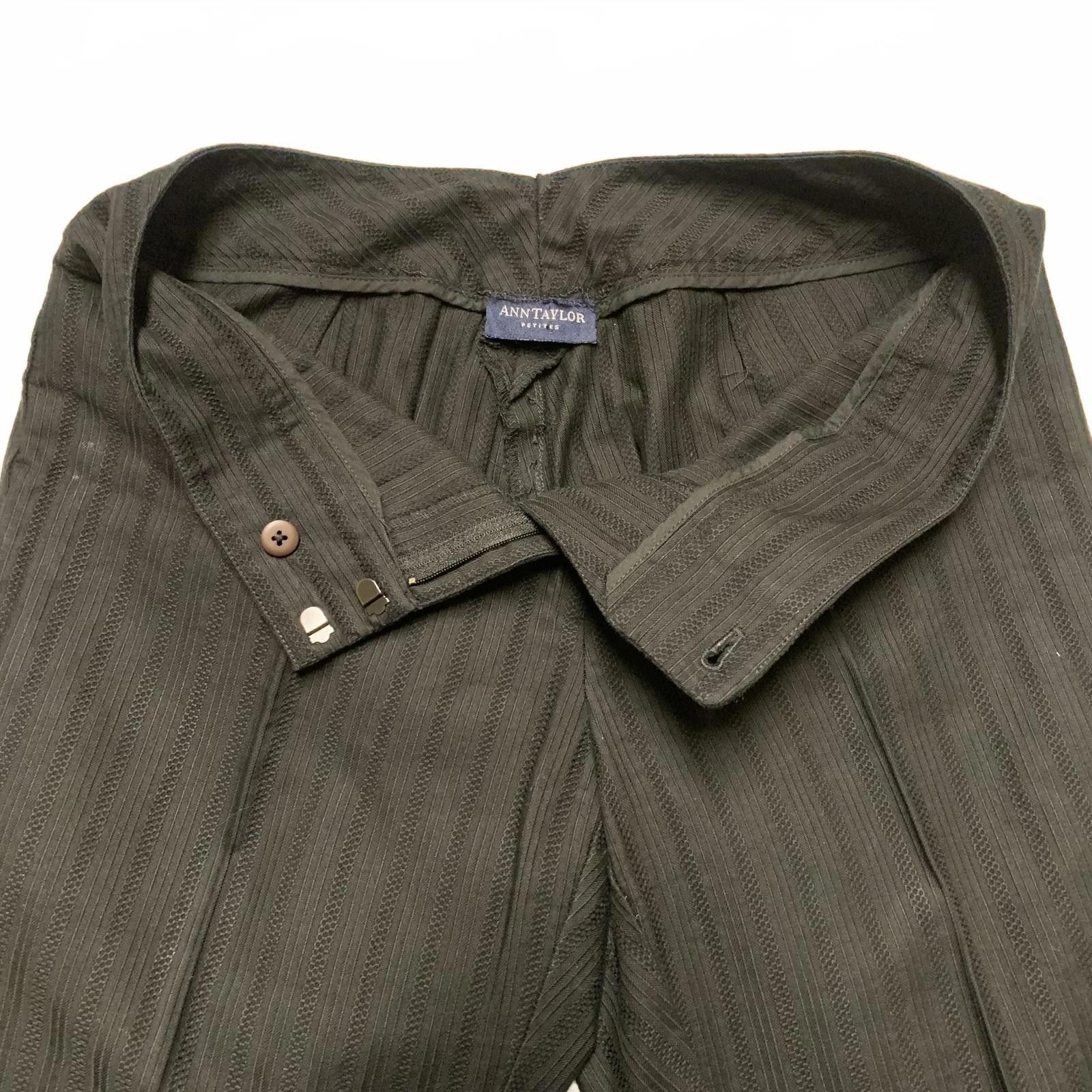 Ann Taylor Ann Taylor Petites Women's 10P Black Striped Cropped Pants Size 32" / US 10 / IT 46 - 4 Thumbnail