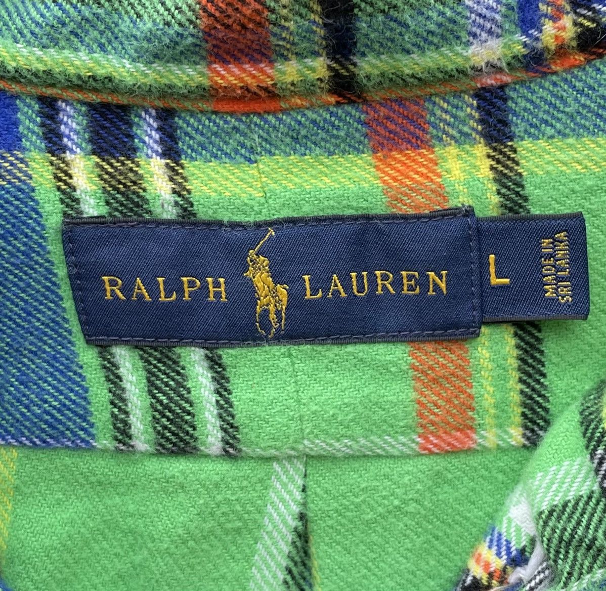 Polo Ralph Lauren Men's RALPH LAUREN Green/multicolor Plaid Super Soft Flanne Size US L / EU 52-54 / 3 - 2 Thumbnail