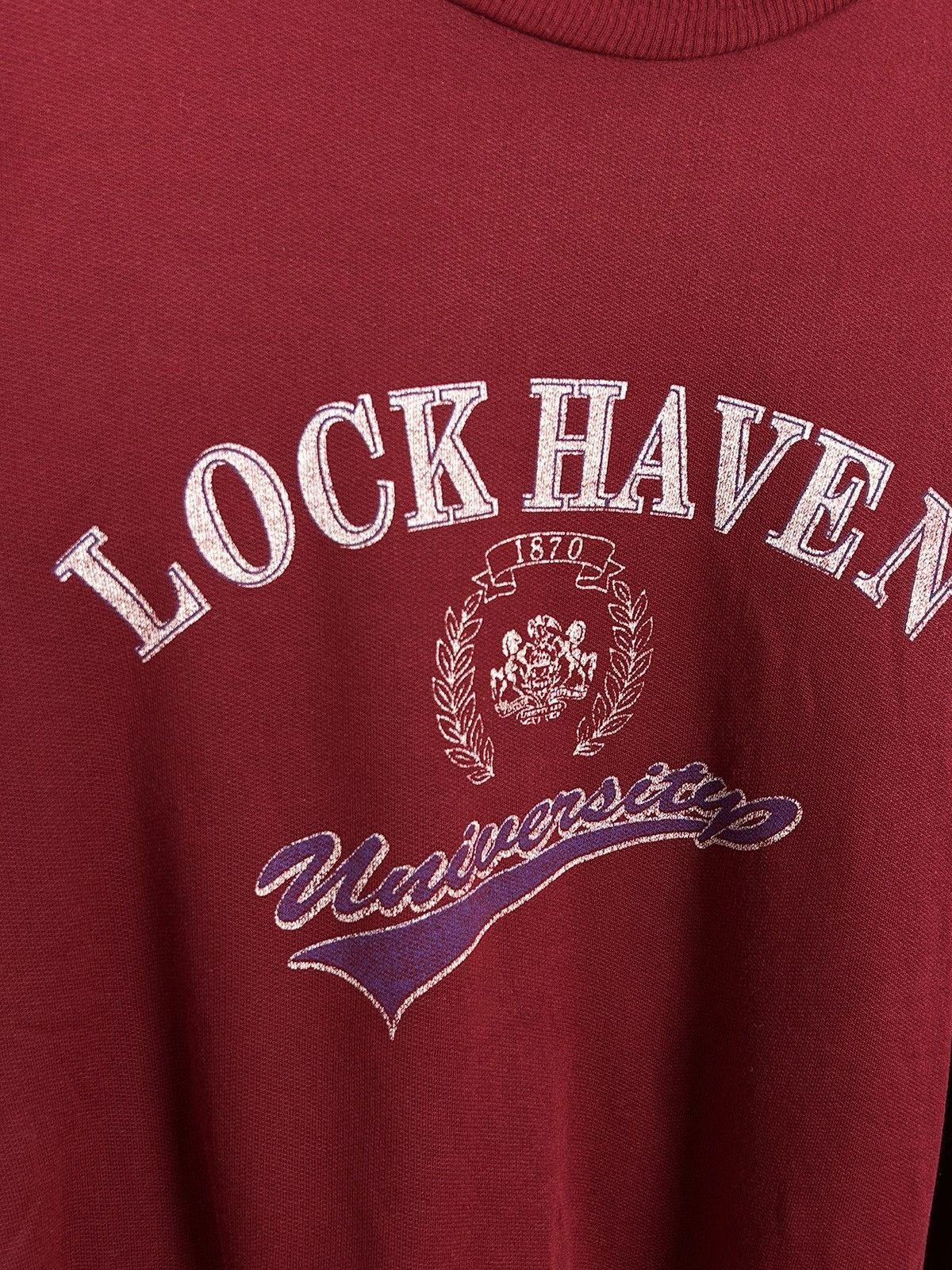 Vintage 80s Vintage Lock Haven University Sweatshirt Crewneck Red Size US XL / EU 56 / 4 - 2 Thumbnail